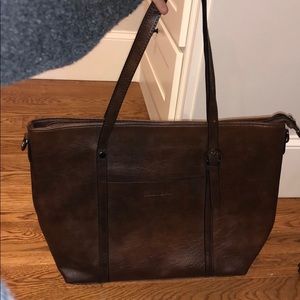 Brown Vegan Leather Tote NWOT